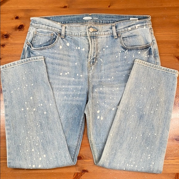 Old Navy Denim - Old Navy Boyfriend Jeans Bleach Splatter Style
